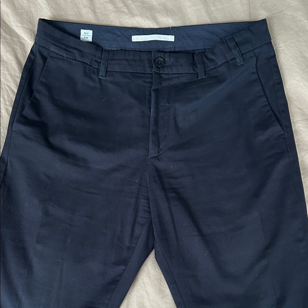 Norse Projects Slim Chino Classic Navy Blue Trousers 32 Waist
